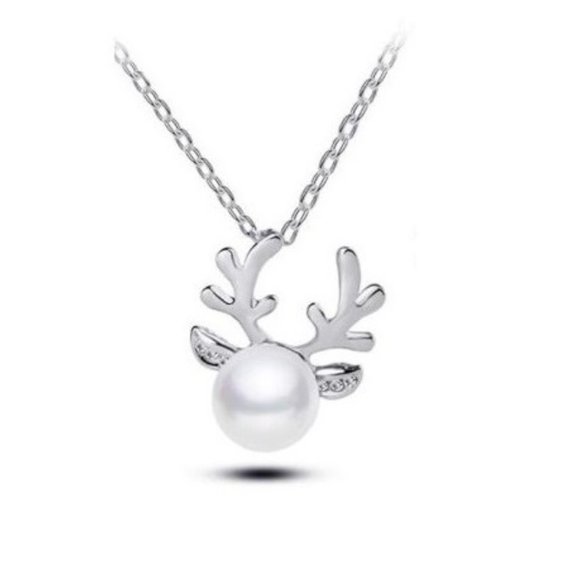 Pearl Deer Necklace (Silver) - Picture 2 of 6